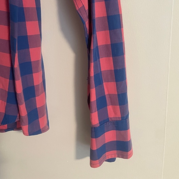 J crew slim mens Large long-sleeve button down collared shirt blue and pink - Picture 2 of 3